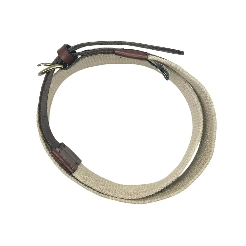 J. Crew | Women | Cotton Canvas Leather Trim Aged Vintage Thin Belt | Medium
